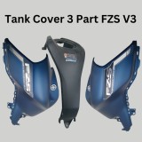 Tank Cover 3 Part FZS V3, TANK SIDE COVER 1 MDPBM1 B4G-XF412-20-P4, COVER TOP B4G-XF17D-00