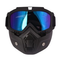 Modular Motorcycle Bike Riding Helmet Open Face Mask Shield Goggles