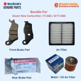 Gixxer New Carburetor / Fi ABS / SF Fi ABS Front & Rear Brake Pad + Air Filter + Mobil Filter